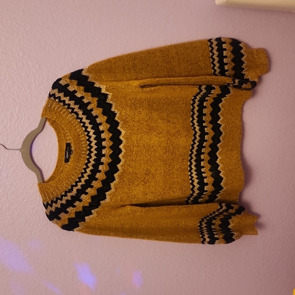 Sweet rain large crew neck, Ballon sleeve sweater